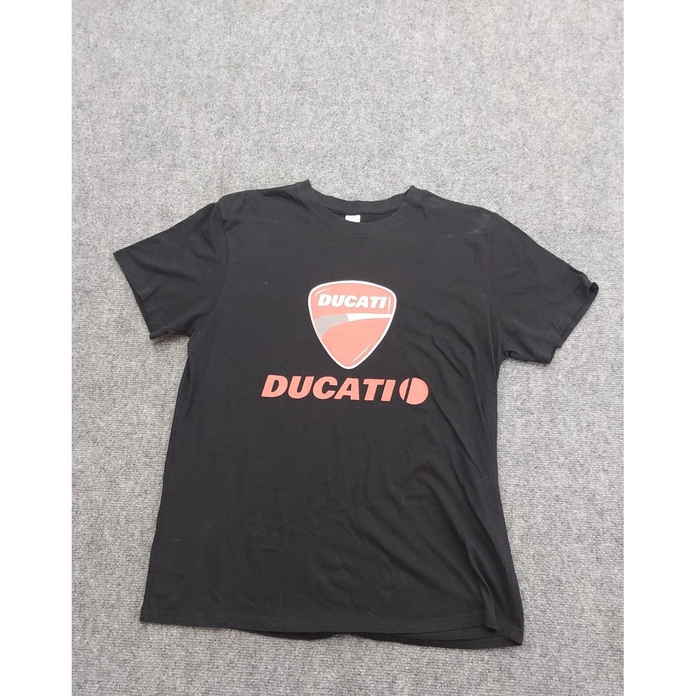 Ducati Shirt Mens Extra‎ Large Black Spellout Graphic Tee Short Sleeve Crew Neck
